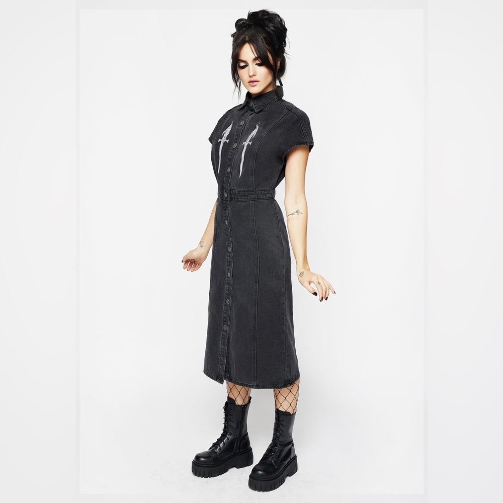 NWT Disturbia Kilgharrah Denim Midi Dress US 6 / UK 10 - Picture 7 of 10